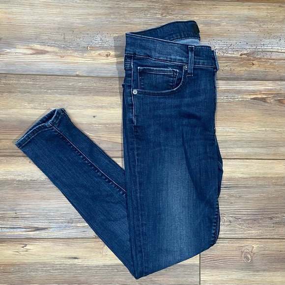 Express Denim - Express Jean Leggings Dark Wash Mid Rise Women’s Size 6S Stretch 27” Inseam